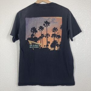 In-N-Out Burger Shirt Mens Medium Black California Palm Trees Graphic Tee